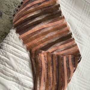 Chicos brown, pink striped scarf